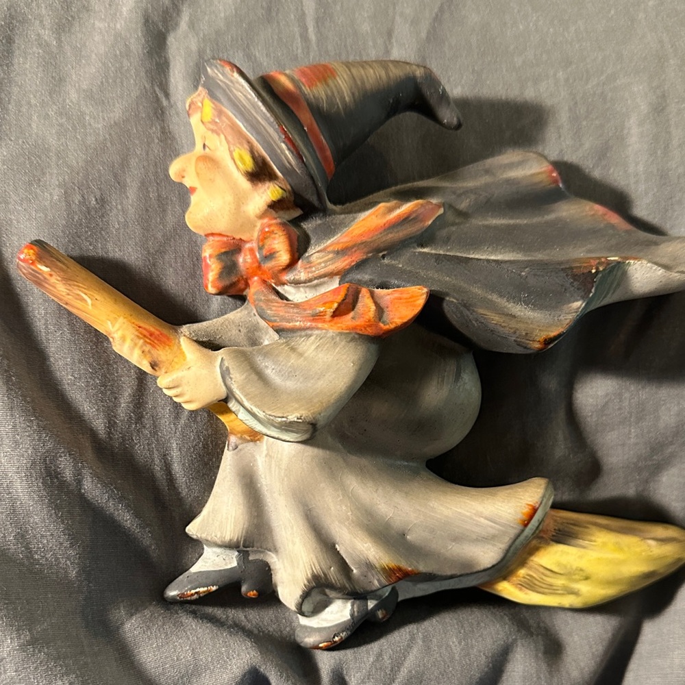 Very rare vintage Lefton witch wall plaque